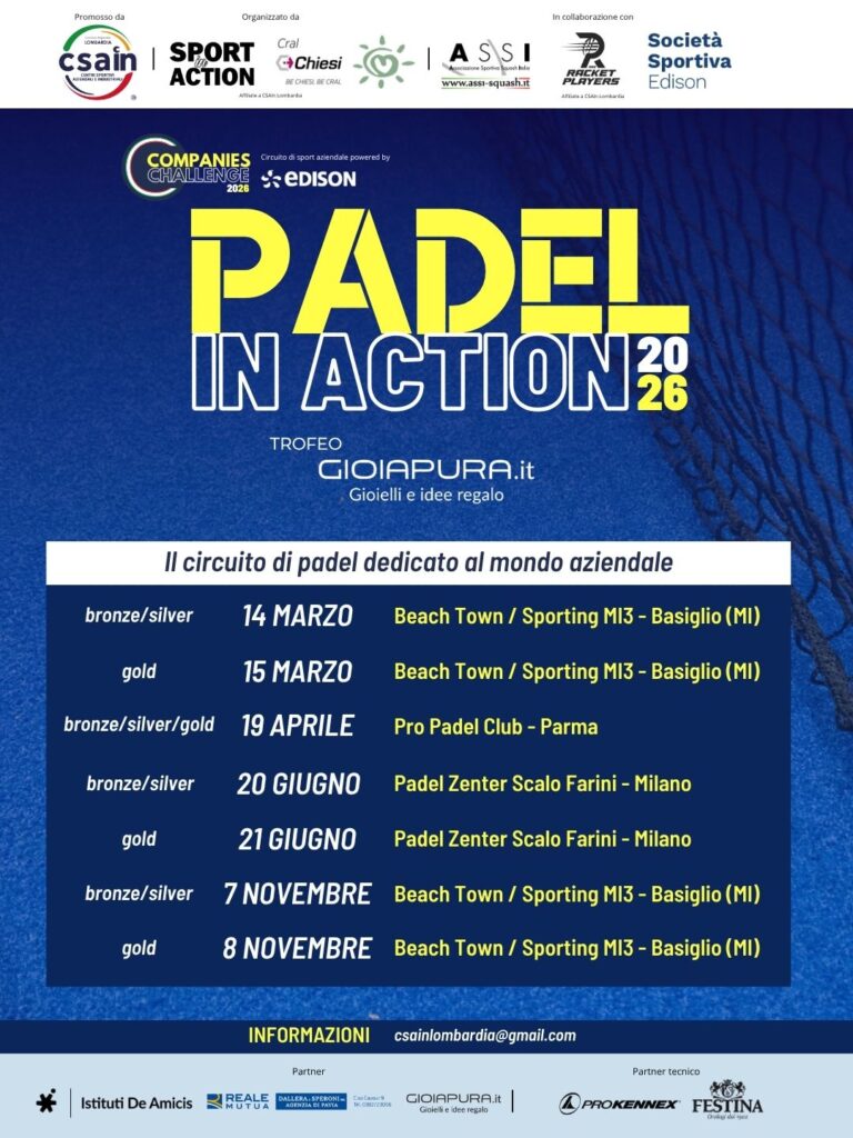Padel in action 2026 (nuovo a settembre 2026)