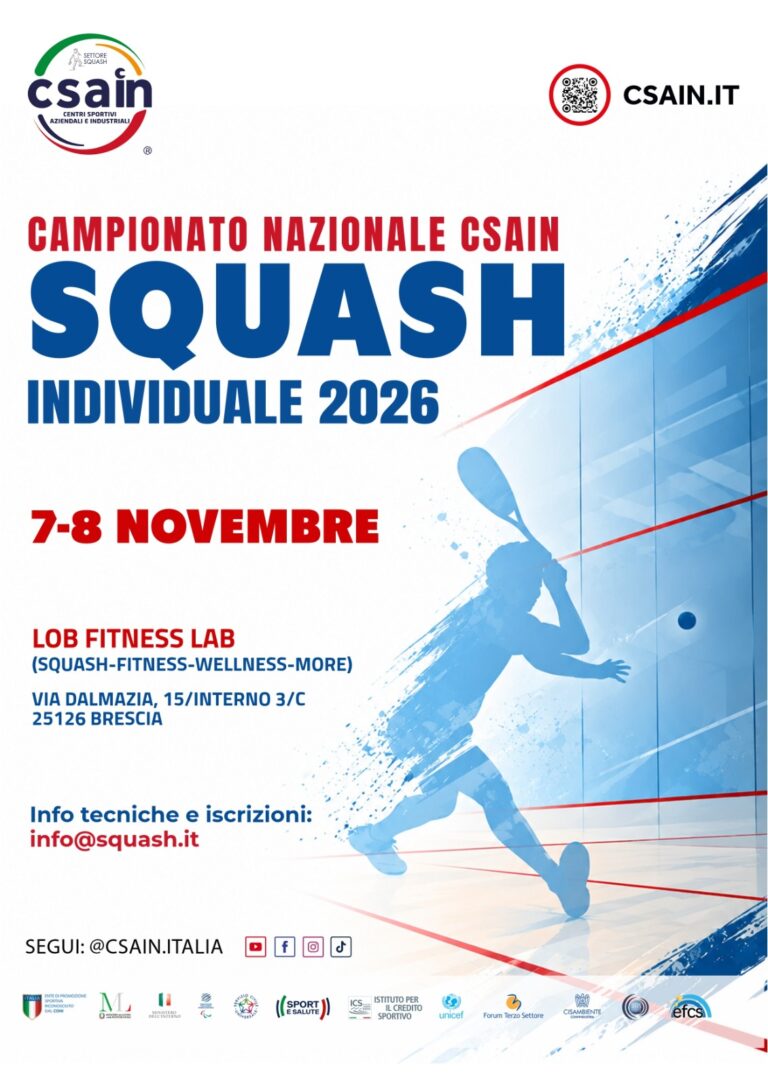 Nazionale CSAIn Squash individuale novembre 2026